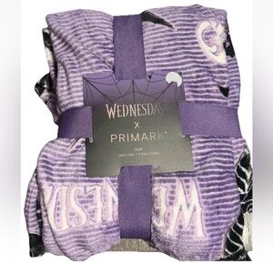 Wednesday Purple Soft Throw Blanket NWT Primark Exclusive